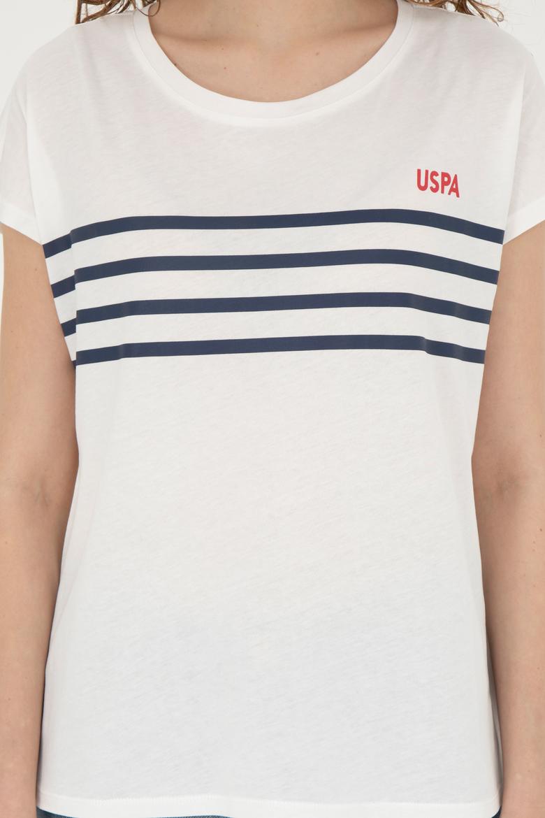 Kadın Ekru Bisiklet Yaka Tişört - 50286112003