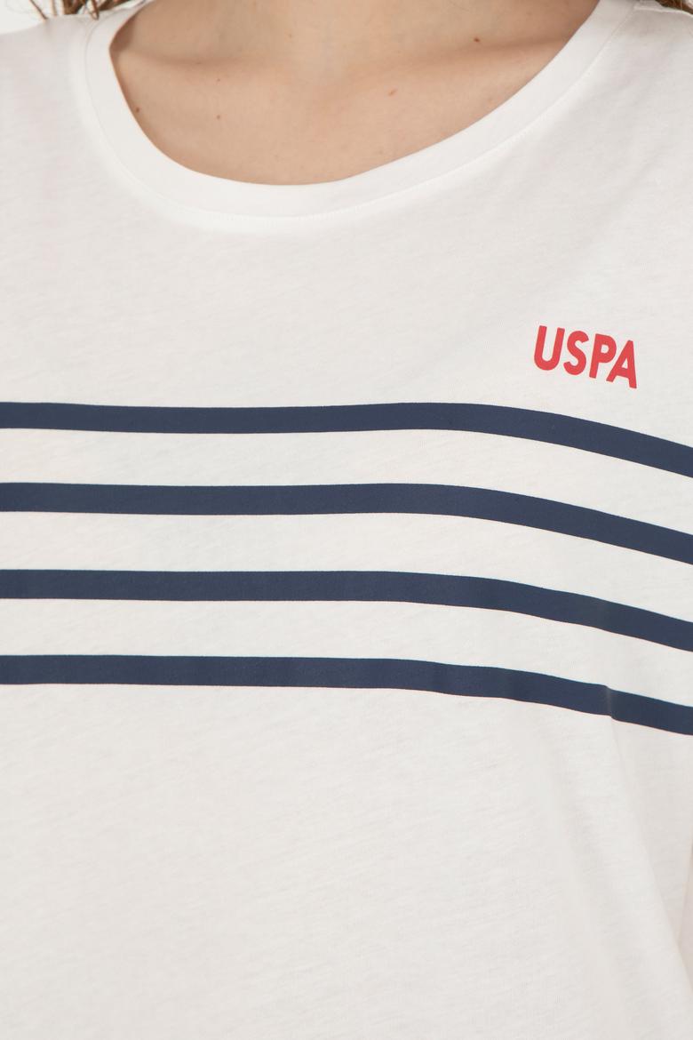 Kadın Ekru Bisiklet Yaka Tişört - 50286112003