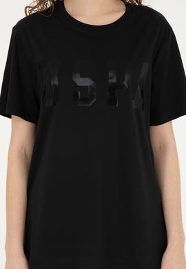 Kadın Siyah Basic Bisiklet Yaka Tişört - 50280020020