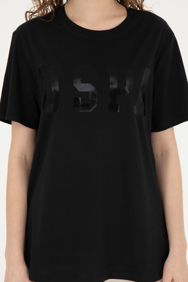 Kadın Siyah Basic Bisiklet Yaka Tişört - 50280020020