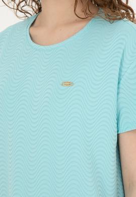 Kadın Mint Bisiklet Yaka Tişört - 50281900013