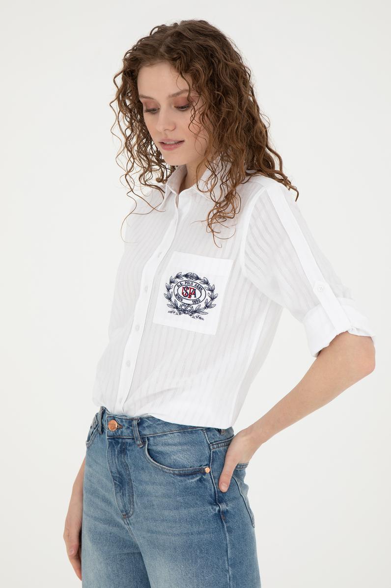 Kadın Beyaz Uzun Kollu Gömlek