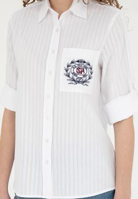 Kadın Beyaz Uzun Kollu Gömlek - 50283408002