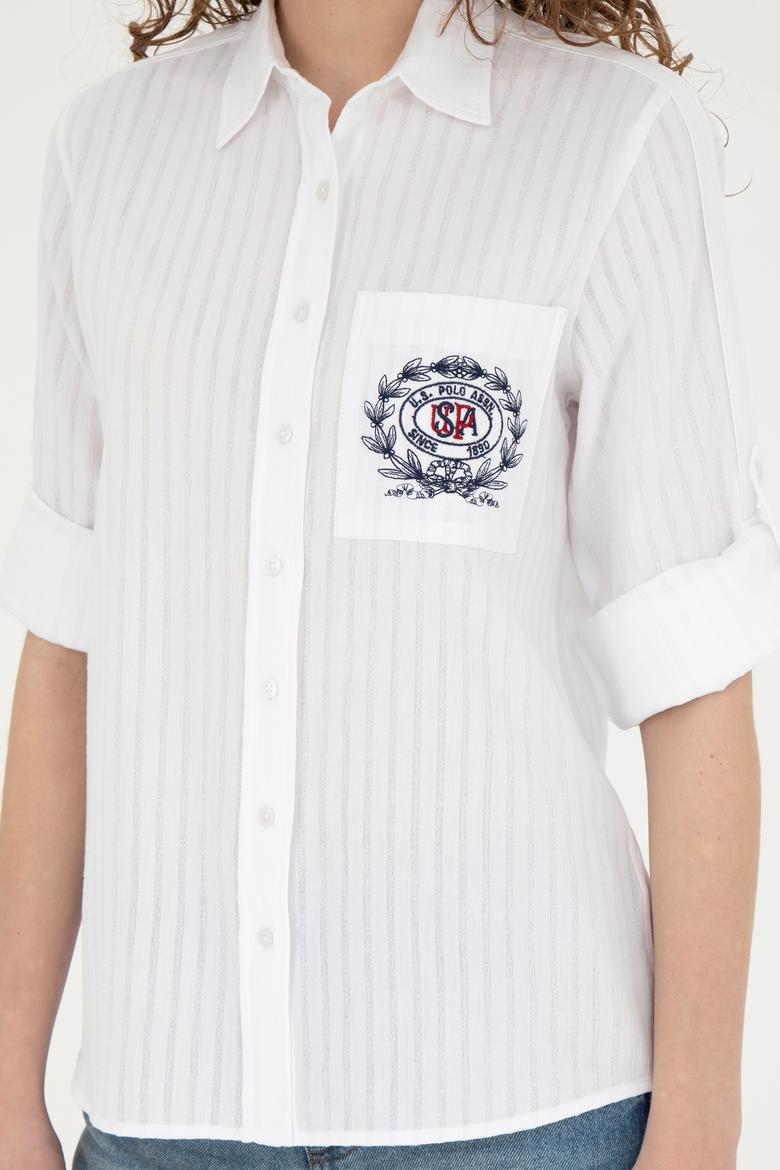 Kadın Beyaz Uzun Kollu Gömlek - 50283408002