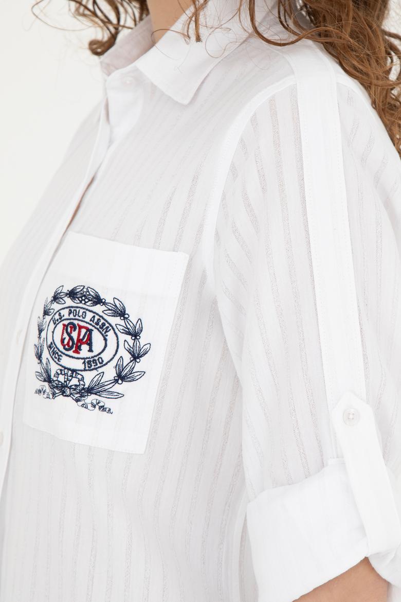 Kadın Beyaz Uzun Kollu Gömlek - 50283408002