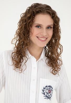 Kadın Beyaz Uzun Kollu Gömlek - 50283408002