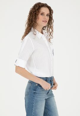 Kadın Beyaz Uzun Kollu Gömlek - 50283408002