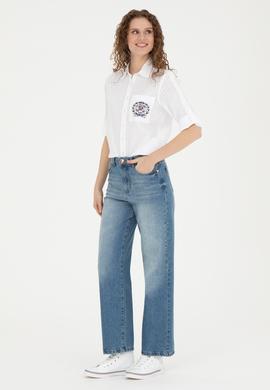 Kadın Beyaz Uzun Kollu Gömlek - 50283408002