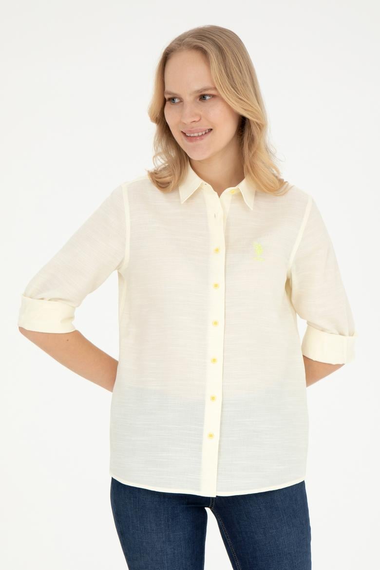 Kadın Açık Sarı Uzun Kollu Gömlek