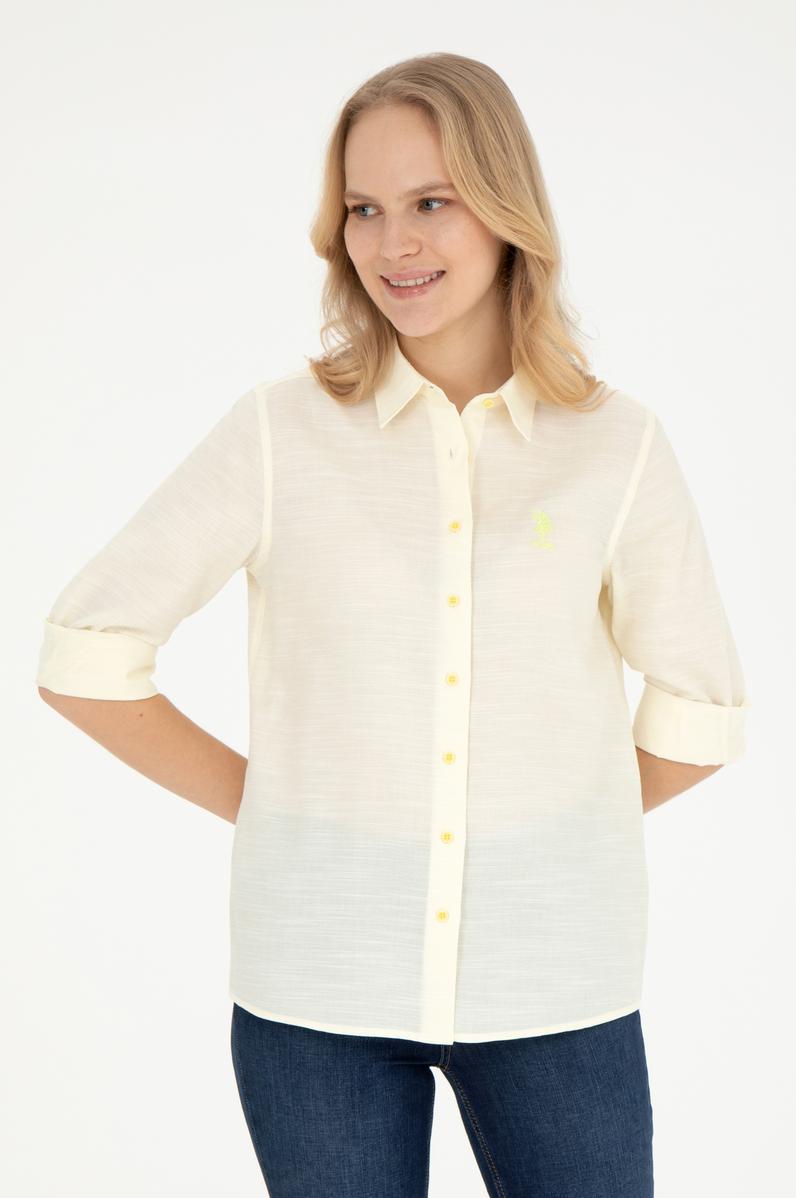 Kadın Açık Sarı Uzun Kollu Gömlek