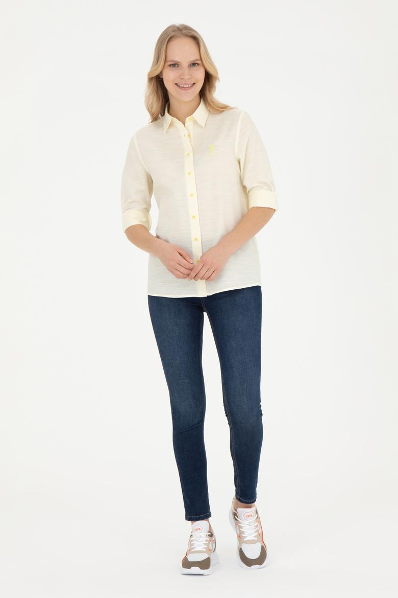 Kadın Açık Sarı Uzun Kollu Gömlek - 50264052003