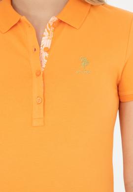 Kadın Turuncu Basic Polo Yaka Tişört - 50262694034