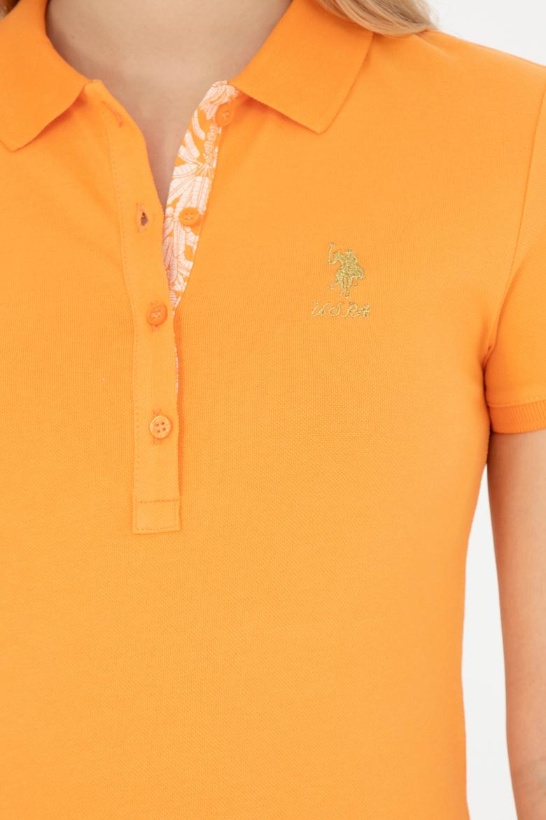 Kadın Turuncu Basic Polo Yaka Tişört - 50262694034