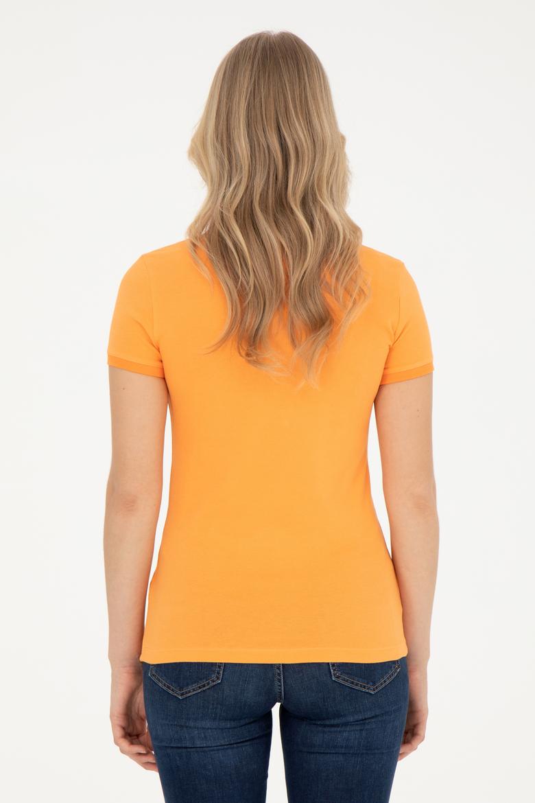 Kadın Turuncu Basic Polo Yaka Tişört - 50262694034
