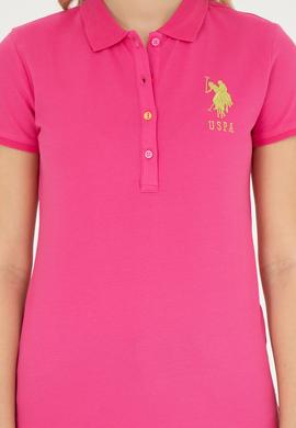Kadın Fuşya Basic Polo Yaka Tişört - 50262699204