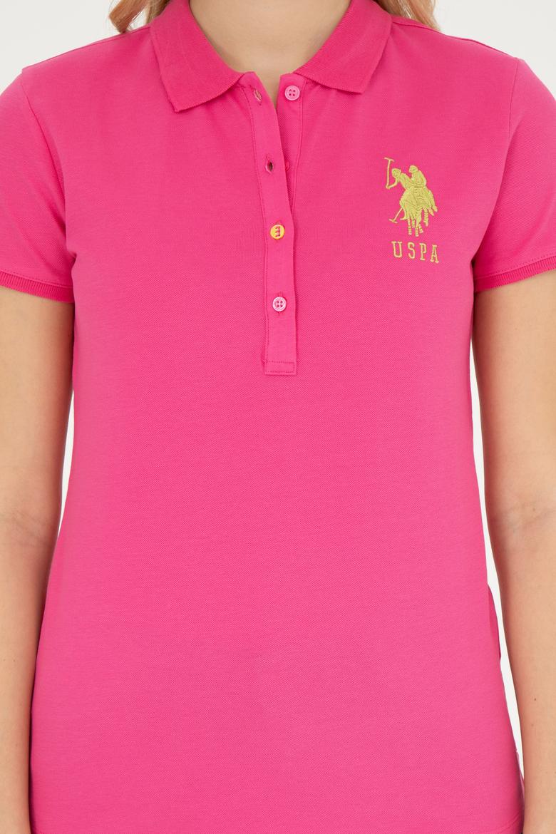 Kadın Fuşya Basic Polo Yaka Tişört - 50262699204