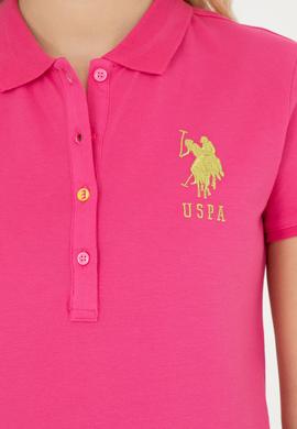 Kadın Fuşya Basic Polo Yaka Tişört - 50262699204