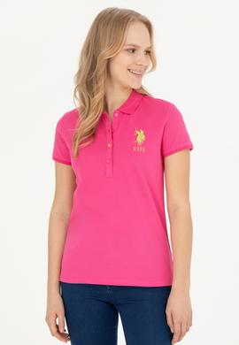 Kadın Fuşya Basic Polo Yaka Tişört - 50262699204