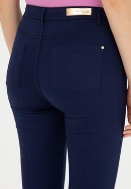 Kadın Lacivert Toothpick Fit Kanvas Pantolon - 50282402001