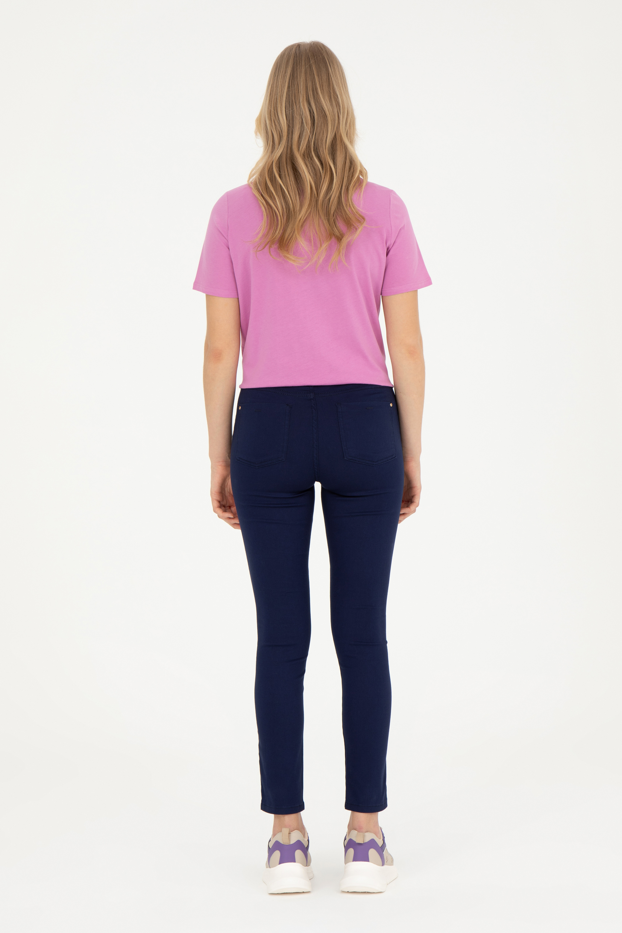 Kadın Lacivert Toothpick Fit Kanvas Pantolon