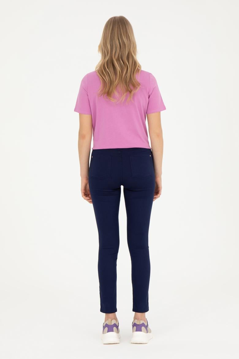 Kadın Lacivert Toothpick Fit Kanvas Pantolon - 50282402001