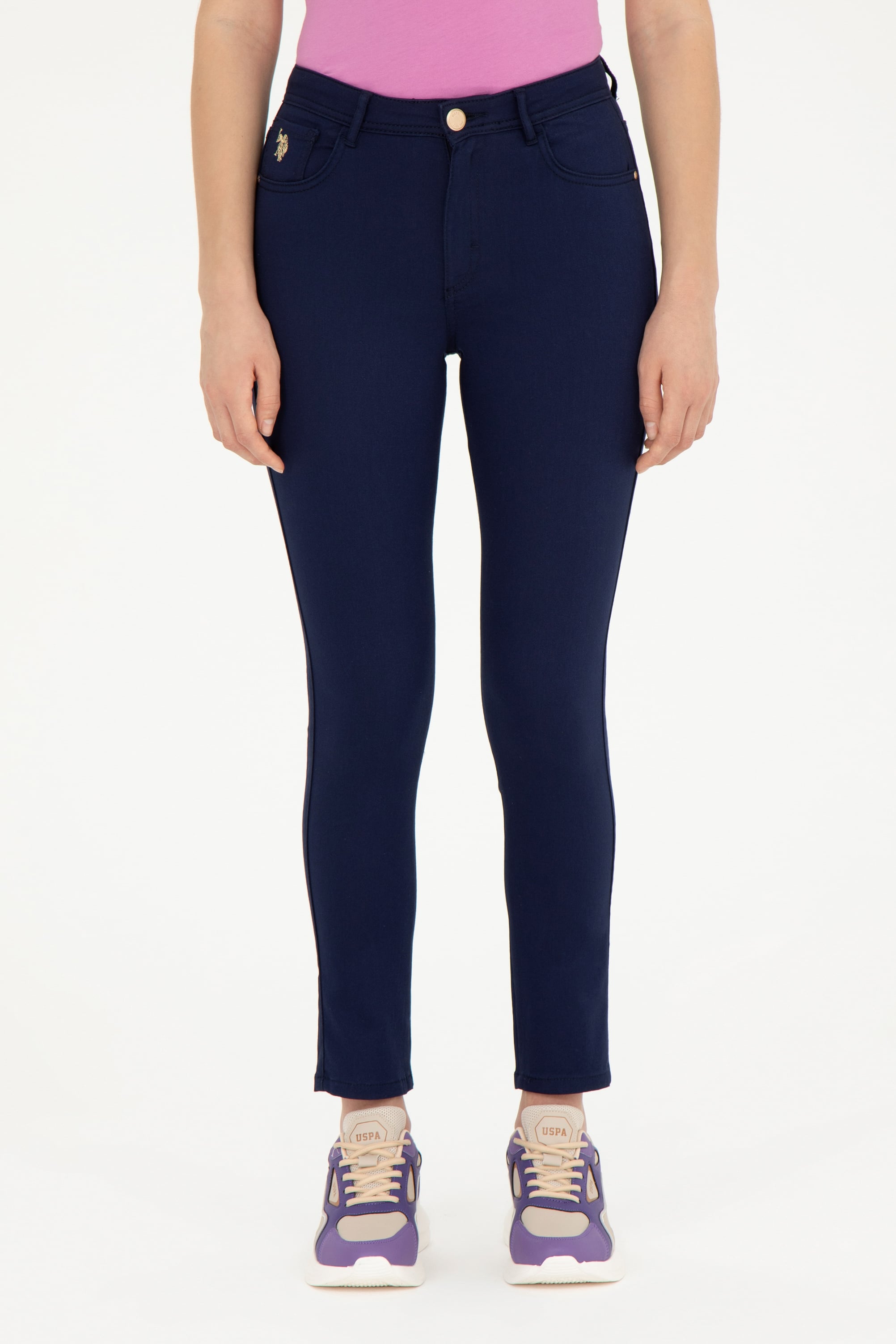 Kadın Lacivert Toothpick Fit Kanvas Pantolon