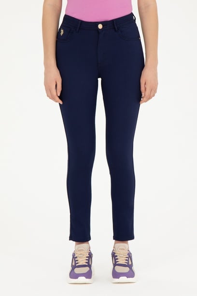 Kadın Lacivert Toothpick Fit Kanvas Pantolon