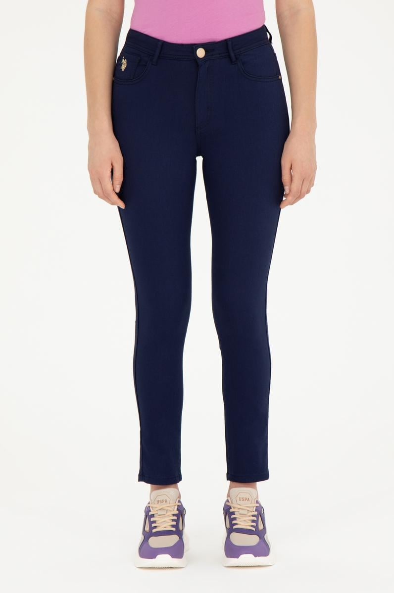 Kadın Lacivert Toothpick Fit Kanvas Pantolon