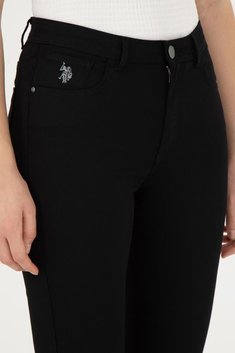 Kadın Siyah Toothpick Fit Kanvas Pantolon - 50282402008