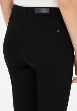 Kadın Siyah Toothpick Fit Kanvas Pantolon - 50282402008