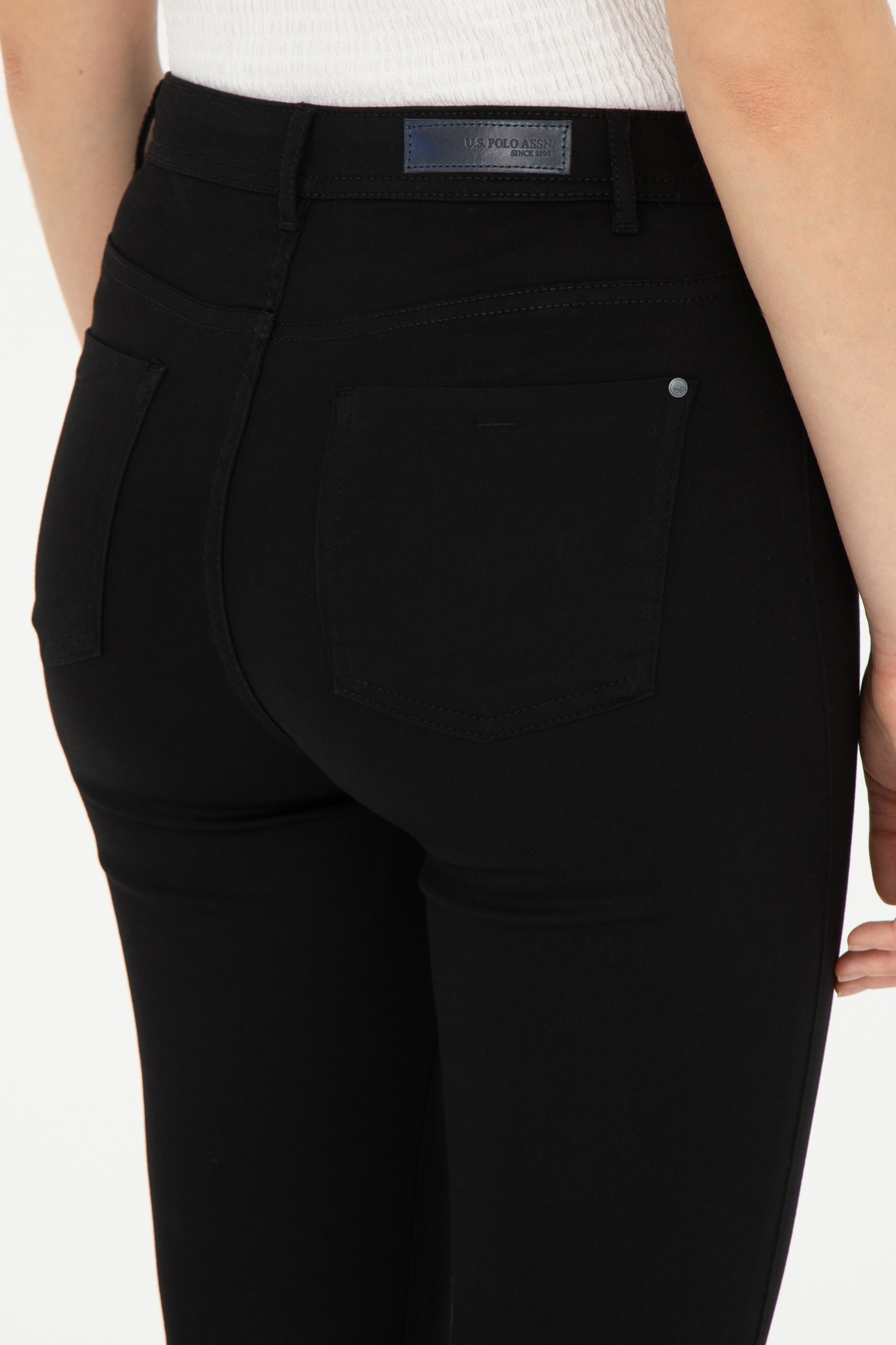 Kadın Siyah Toothpick Fit Kanvas Pantolon - Image 7