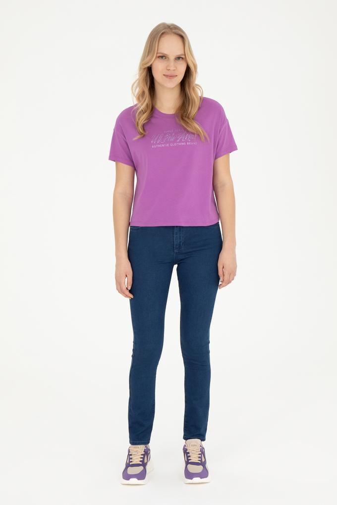 Kadın Mavi Toothpick Fit Jean Pantolon