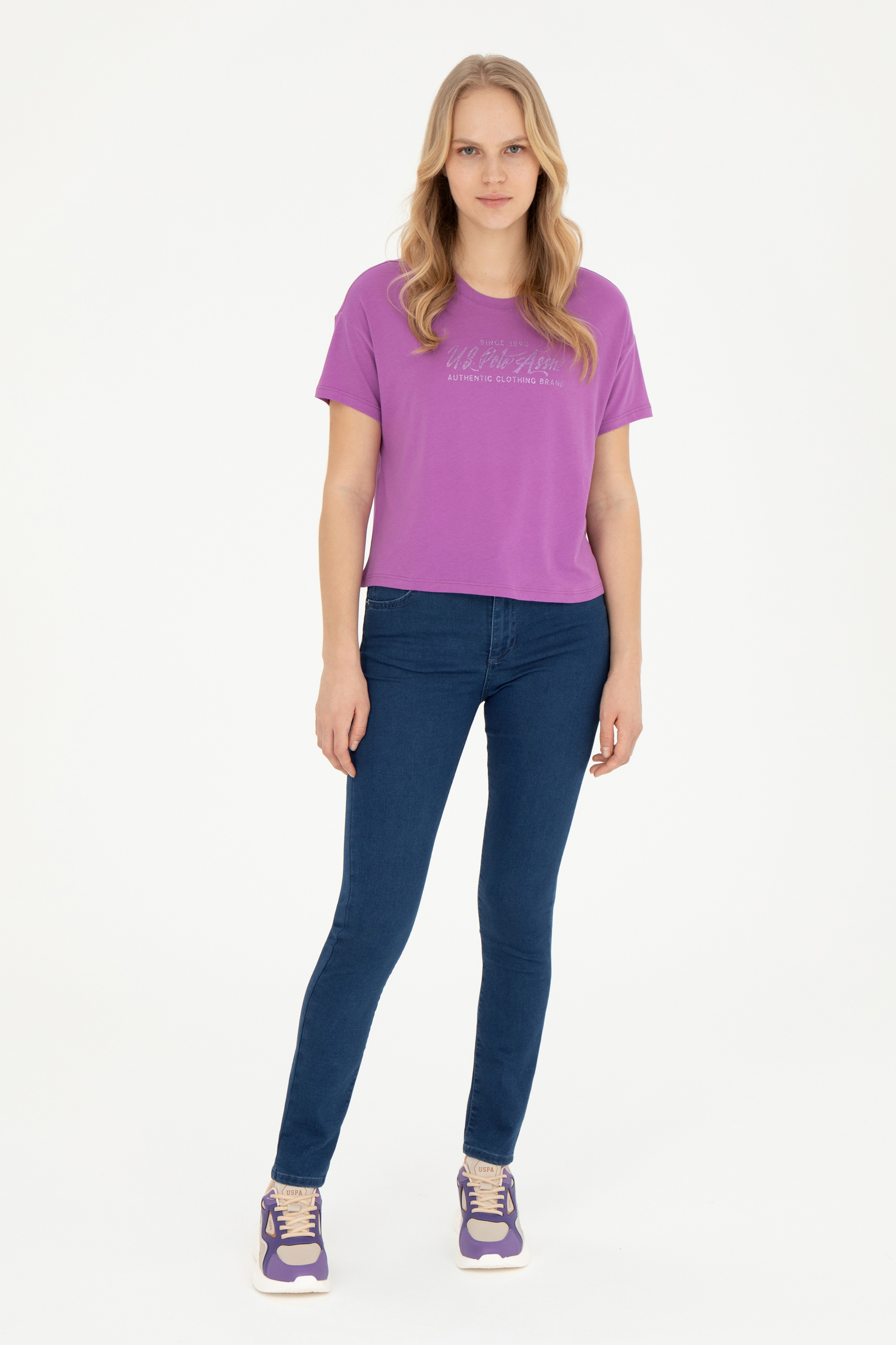 Kadın Mavi Toothpick Fit Jean Pantolon - Image 3