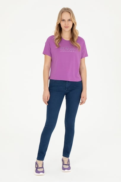 Kadın Mavi Toothpick Fit Jean Pantolon