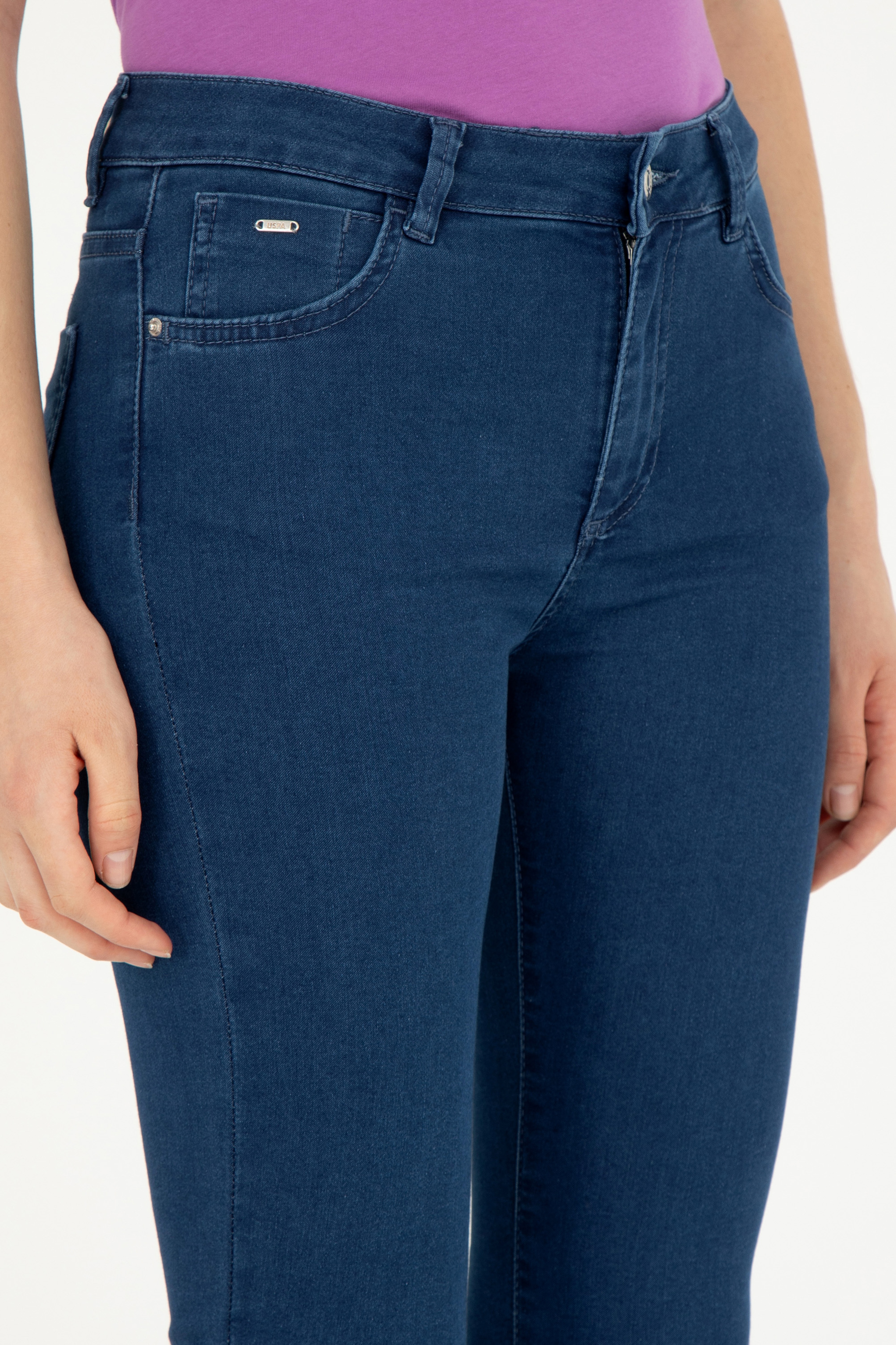 Kadın Mavi Toothpick Fit Jean Pantolon