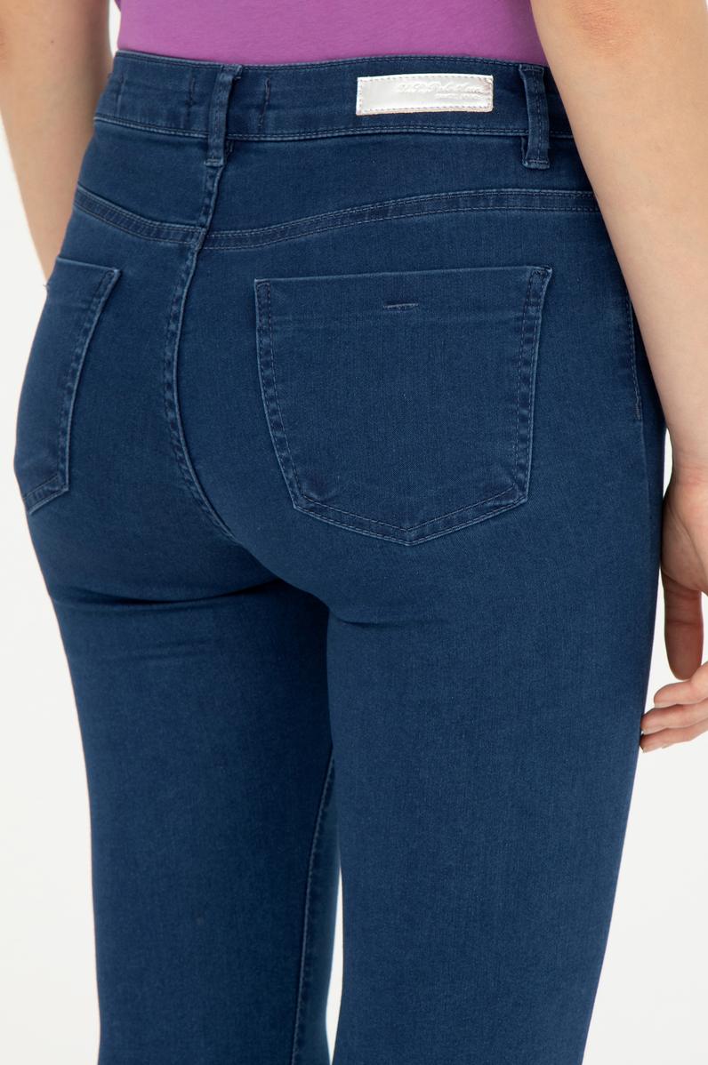 Kadın Mavi Toothpick Fit Jean Pantolon