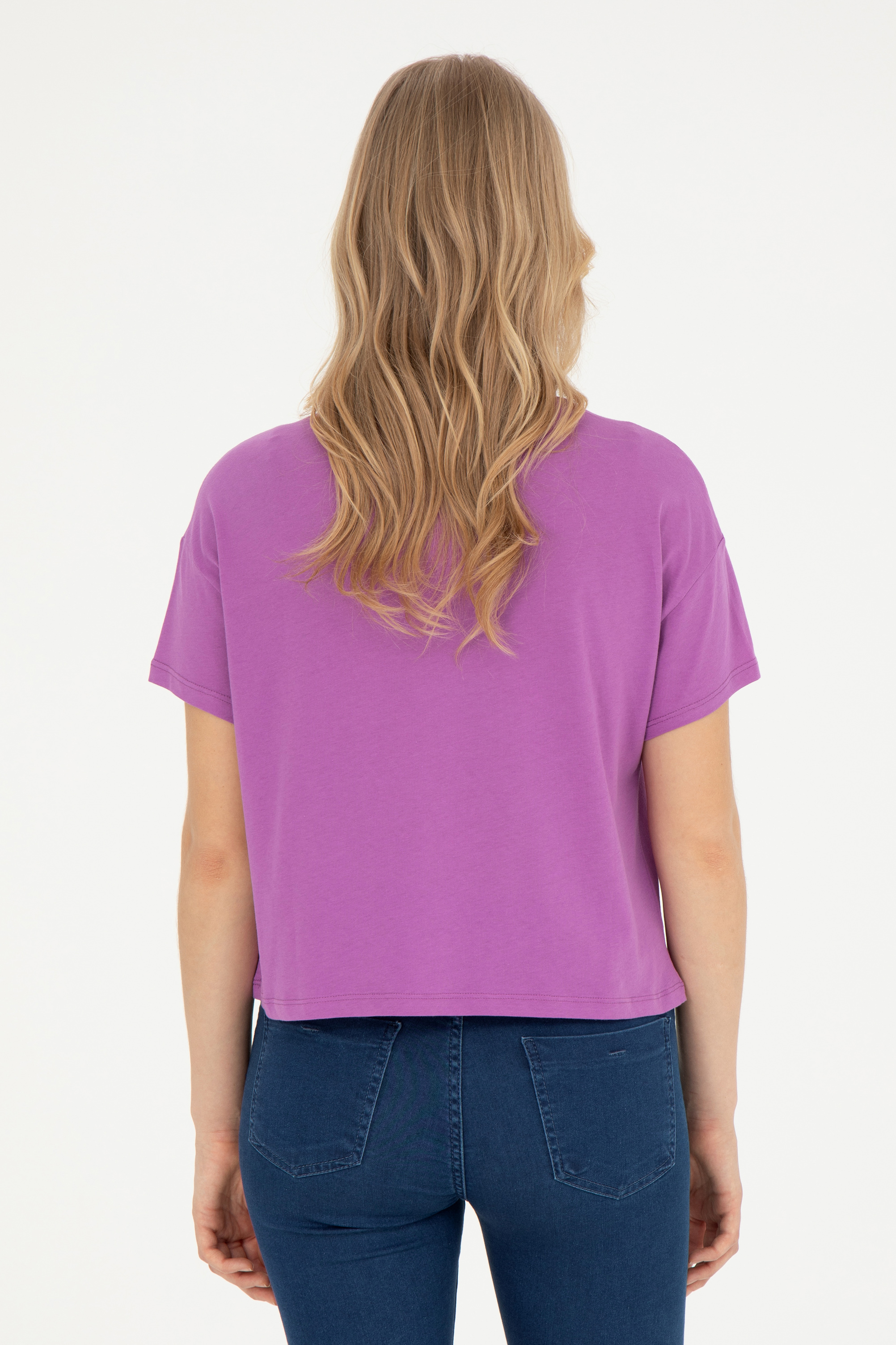 تی شرت یقه گرد آستین کوتاه Crop Top یقه گرد زنانه یو اس پولو | U.S. Polo Assn. - تصویر 5