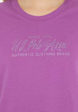 Kadın Mor Bisiklet Yaka Tişört - 50282898023