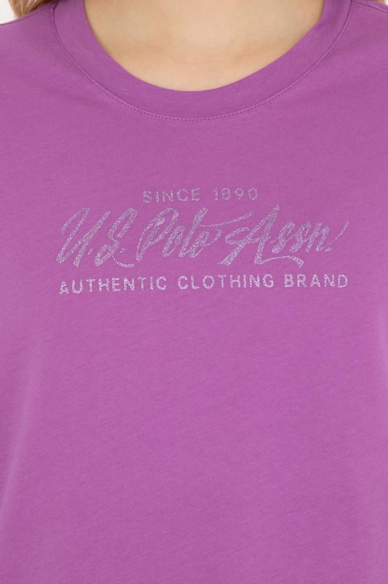 Kadın Mor Bisiklet Yaka Tişört