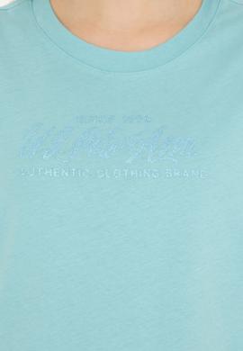 Kadın Mint Bisiklet Yaka Tişört - 50282898047