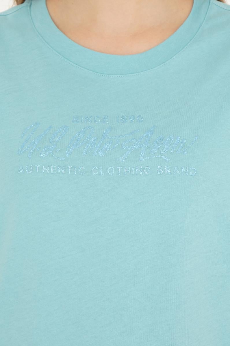 Kadın Mint Bisiklet Yaka Tişört