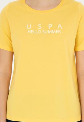 Kadın Sarı Bisiklet Yaka Tişört - 50282899005