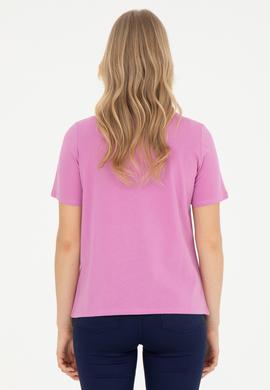 Kadın Menekşe Bisiklet Yaka Tişört - 50282899012