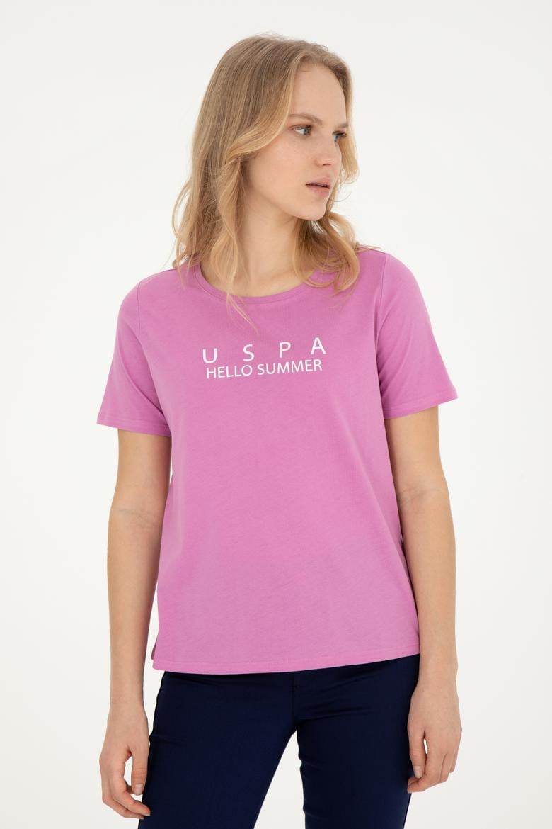 Kadın Menekşe Bisiklet Yaka Tişört