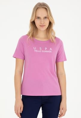 Kadın Menekşe Bisiklet Yaka Tişört - 50282899012