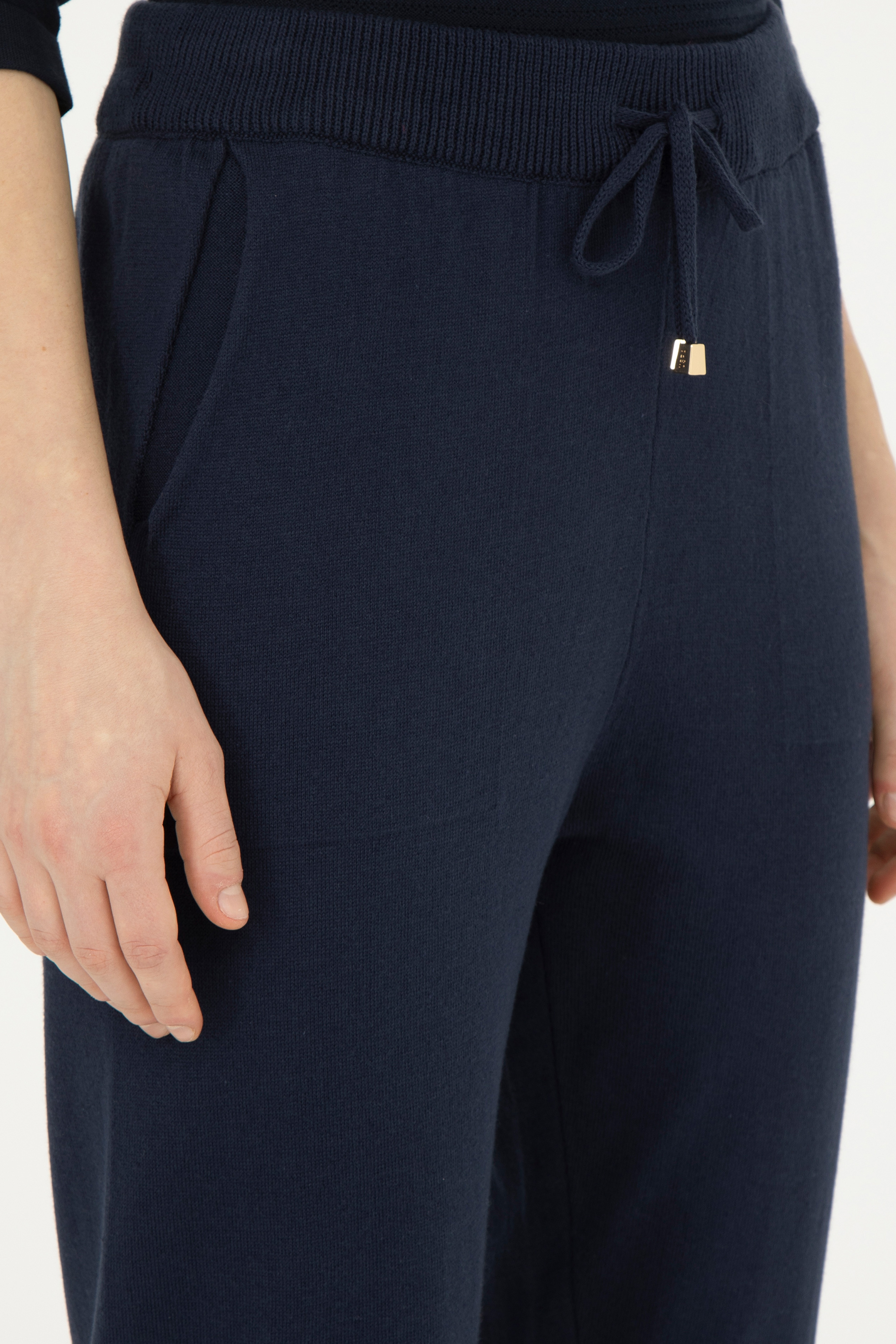 Kadın Lacivert Slim Fit Triko Pantolon
