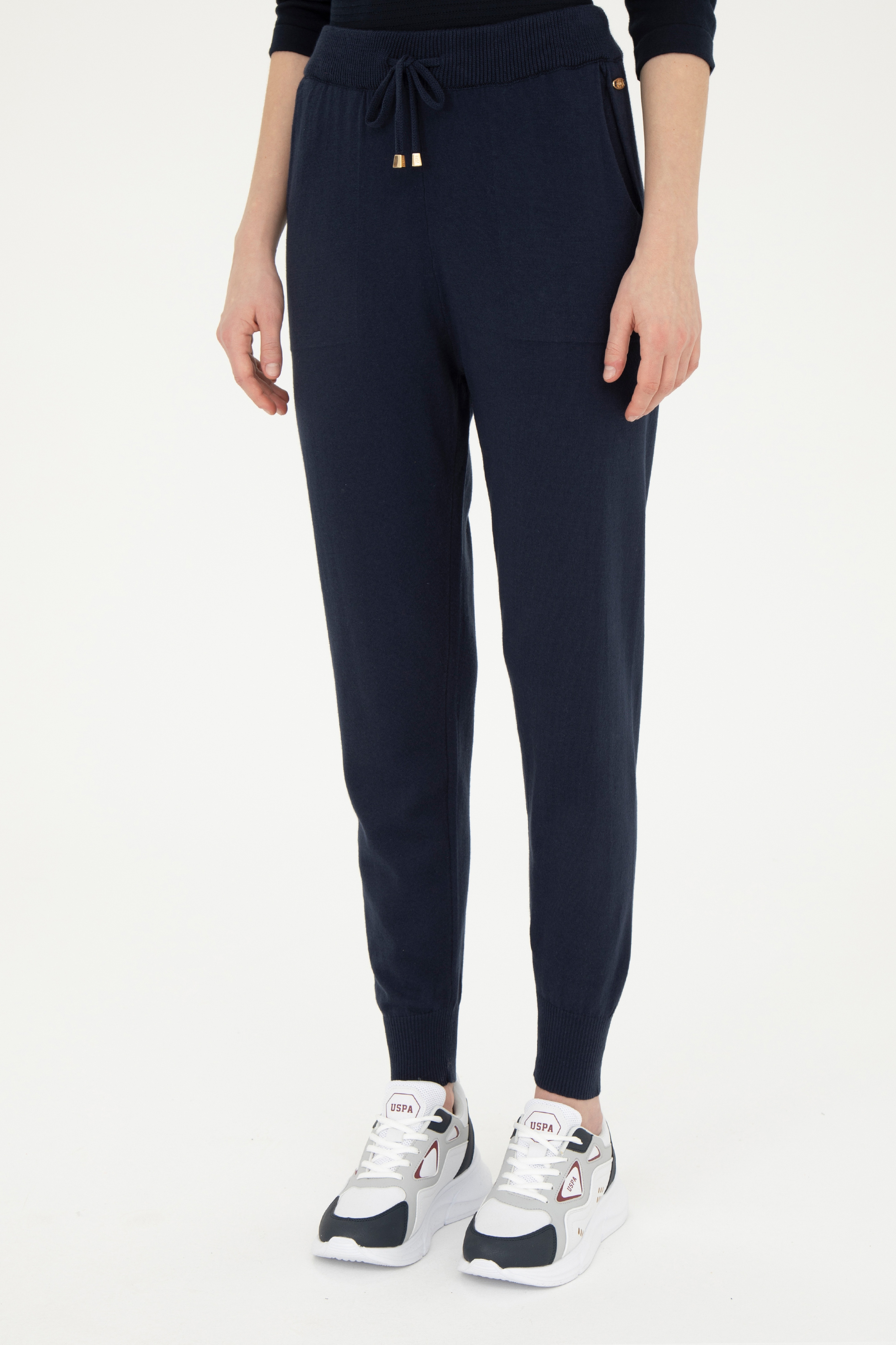 Kadın Lacivert Slim Fit Triko Pantolon - Image 2