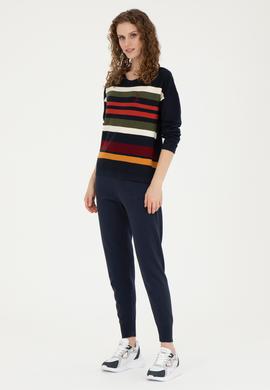 Kadın Lacivert Slim Fit Triko Pantolon - 50276596006