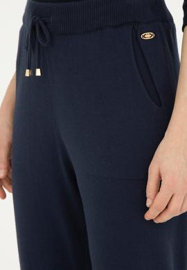 Kadın Lacivert Slim Fit Triko Pantolon - 50276596006