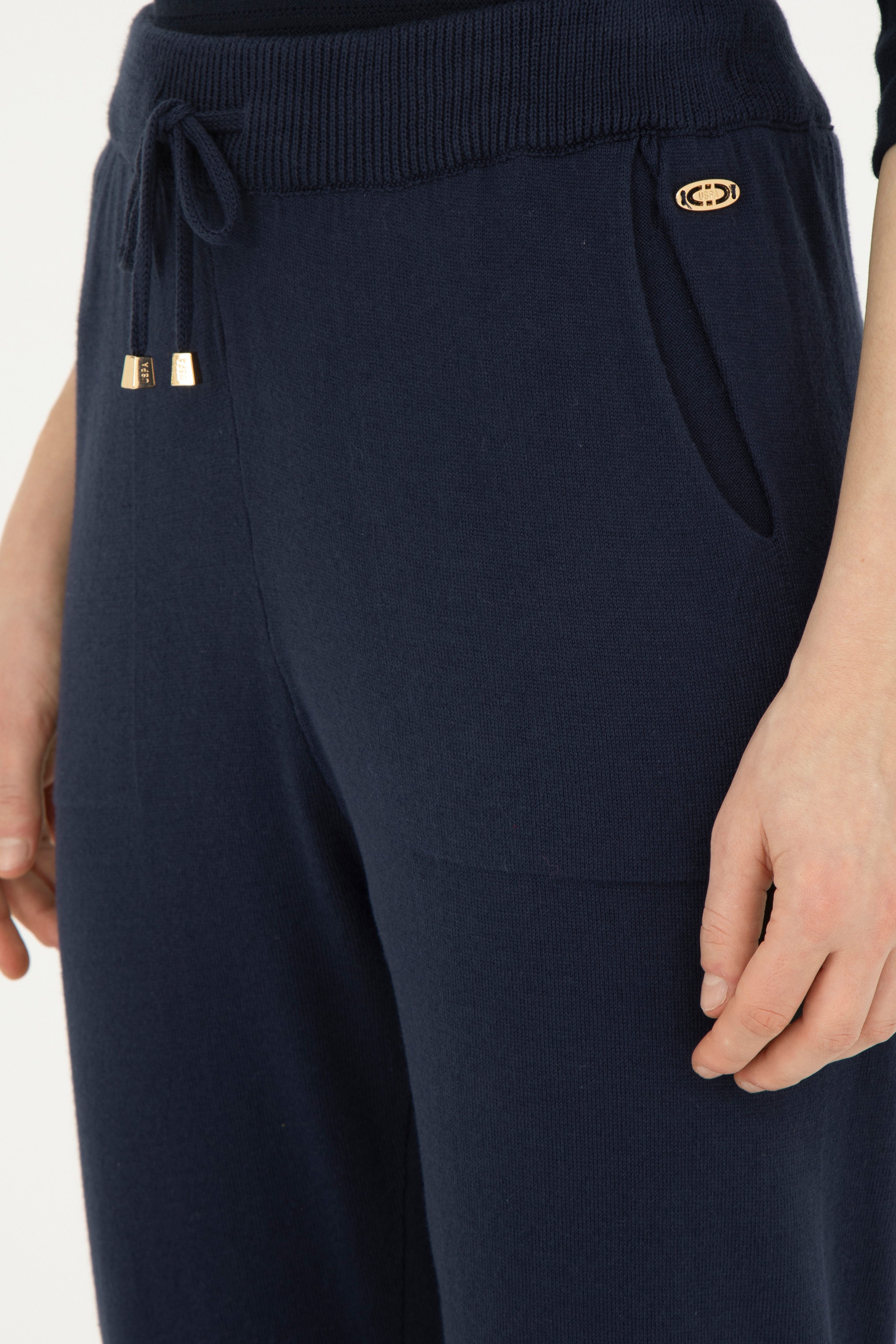 Kadın Lacivert Slim Fit Triko Pantolon